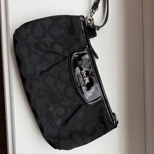 Coach Black Monogram Wristlet